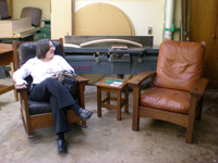 Rick Badgley's Studio, enjoying Stickley chairs